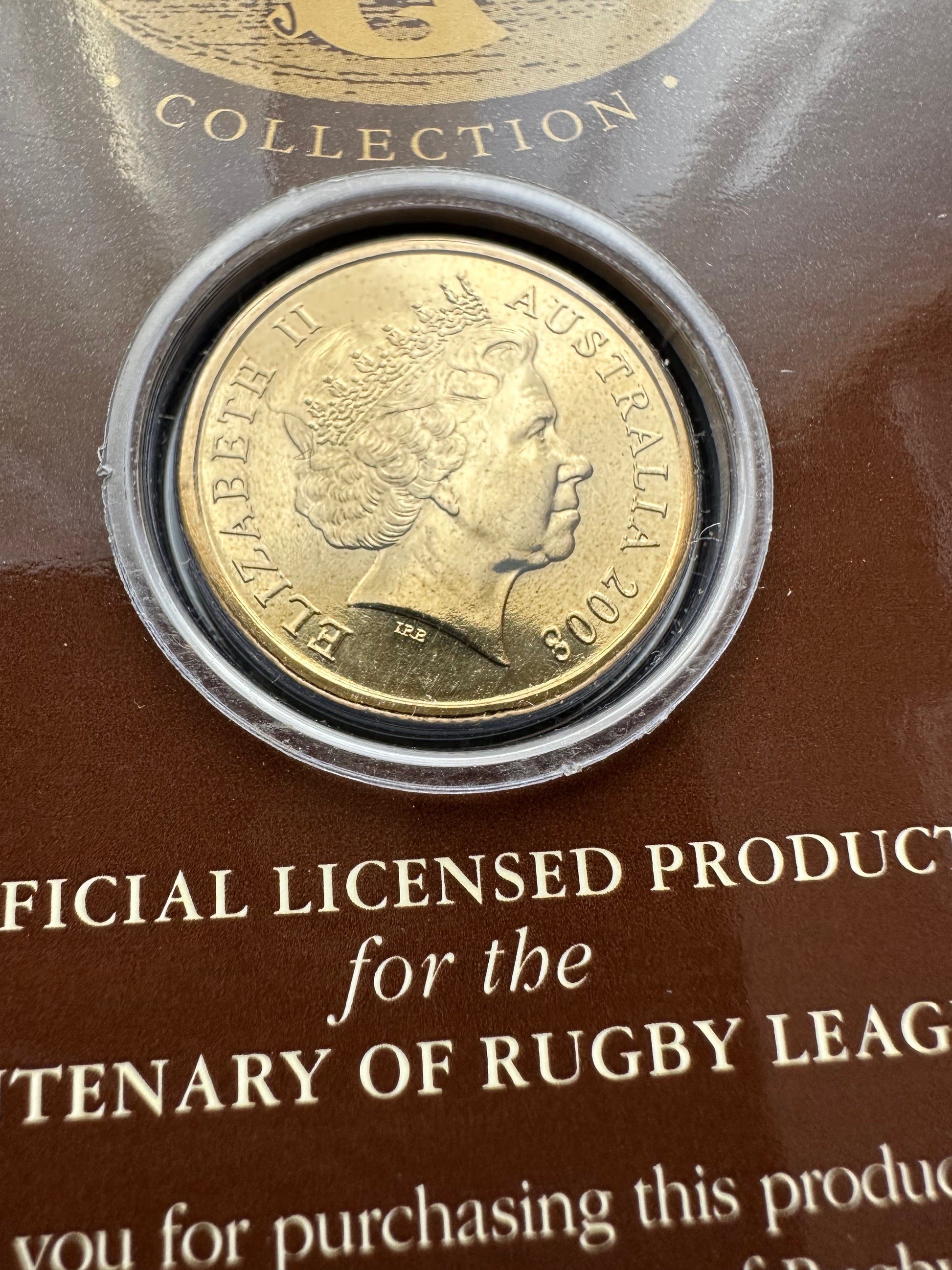 2008 One Dollar $1 Centenary of Rugby League Uncirculated Australian D ...