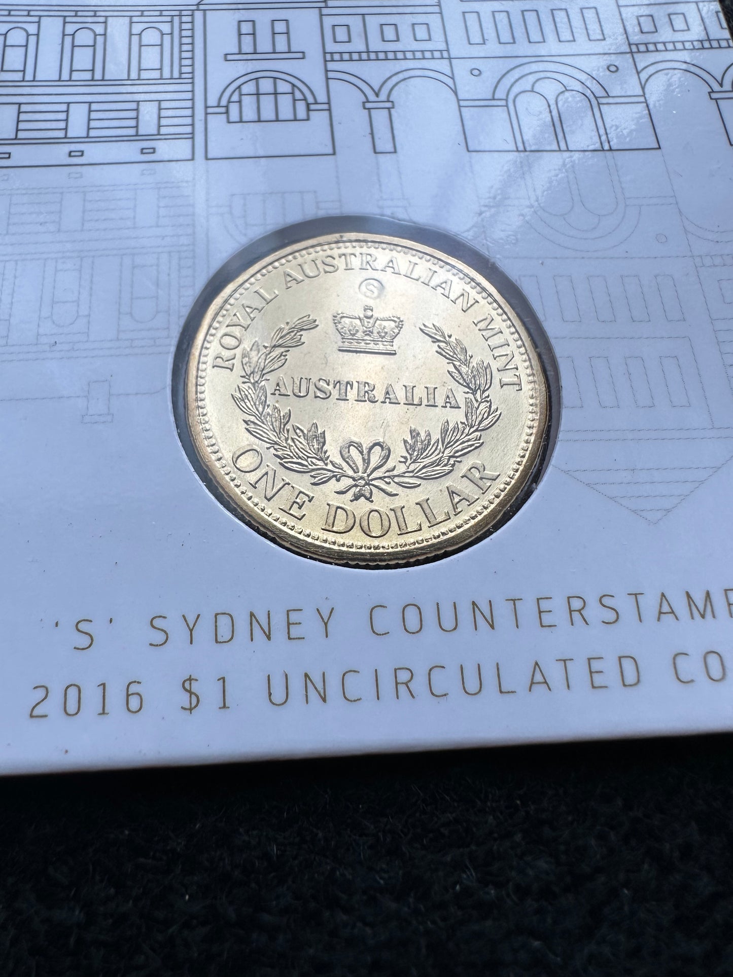 2016 Australia’s First Mints Growth from Gold $1 coin on card Sydney Counterstamp