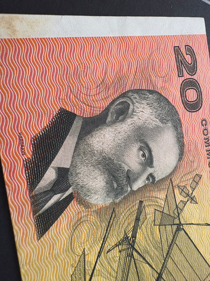 1966 $20 Australia Paper Banknote - Coombs Wilson XAF 005176