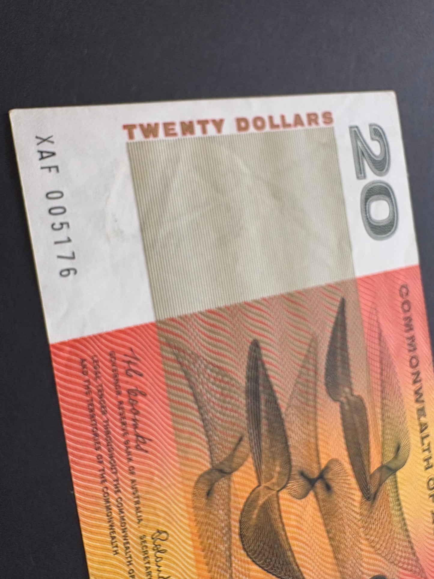 1966 $20 Australia Paper Banknote - Coombs Wilson XAF 005176