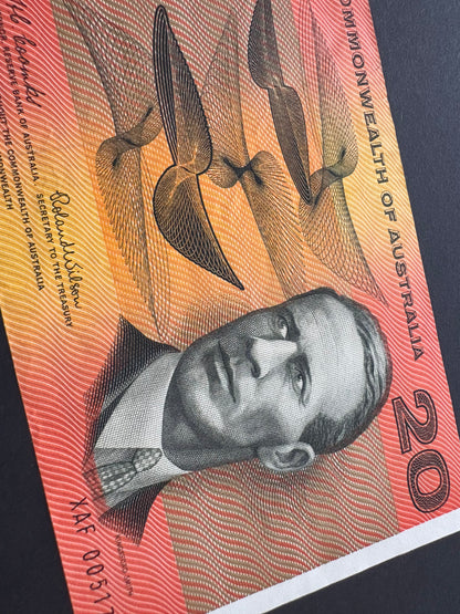 1966 $20 Australia Paper Banknote - Coombs Wilson XAF 005176