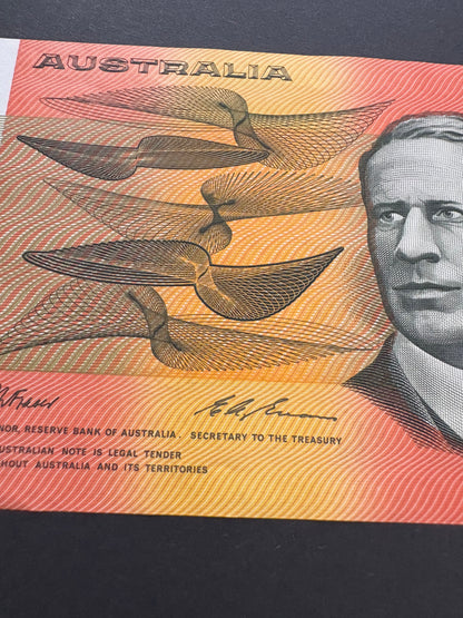 1993 $20 Australia Paper Bank note - General Prefix - Fraser Evans ABJ 444751