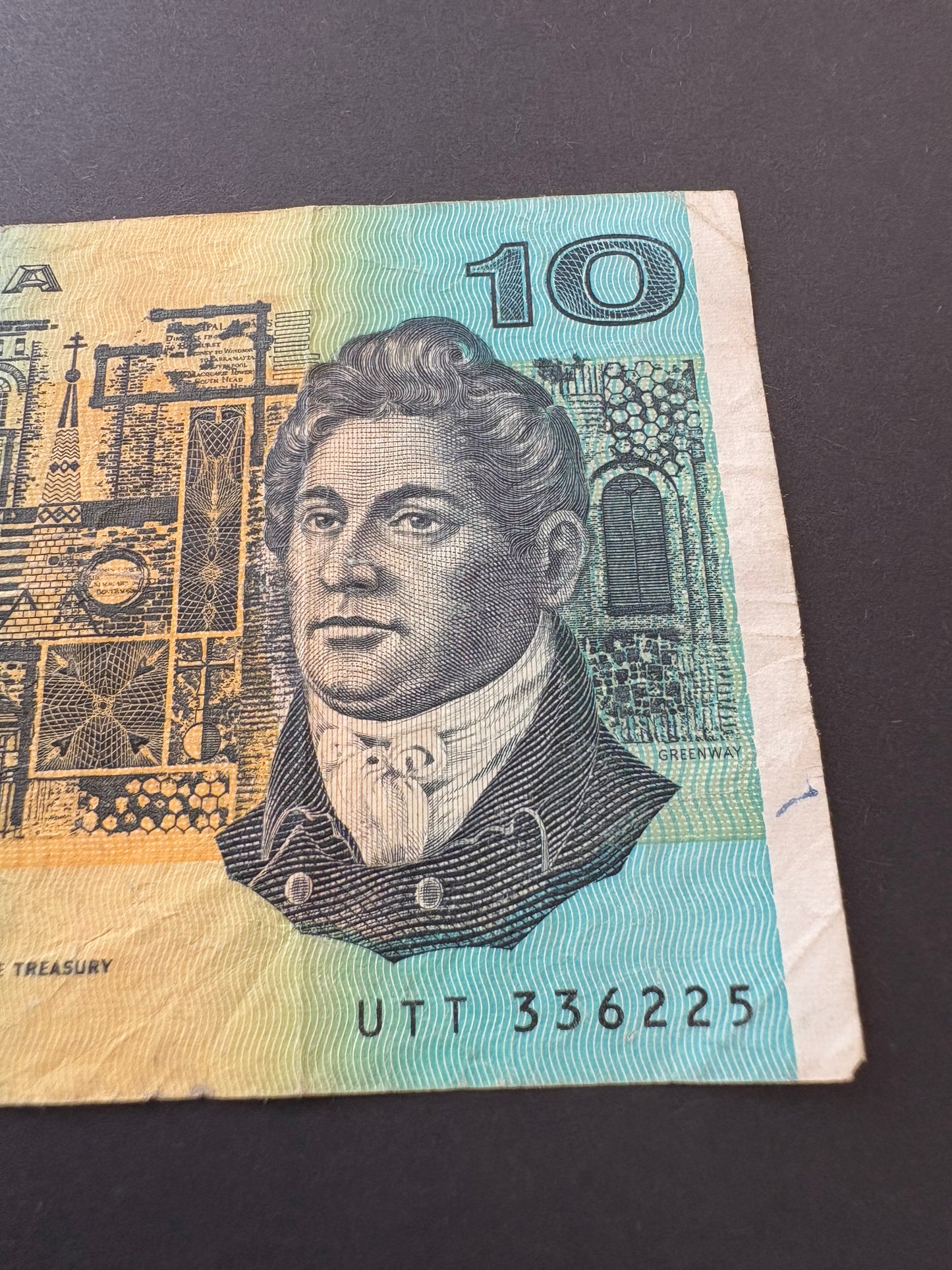 1985 $10 Australia Paper Banknote - Johston Fraser UTT 336225