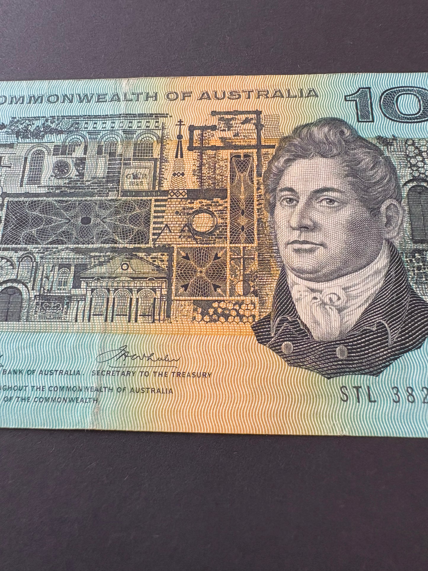 1972 $10 Australia Paper Banknote - Phillips Wheeler STL 382126