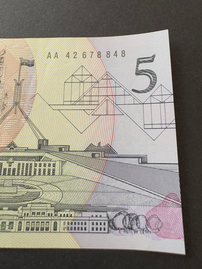 1992 $5 Australia Polymer Banknote - Fraser Cole AA 42678848