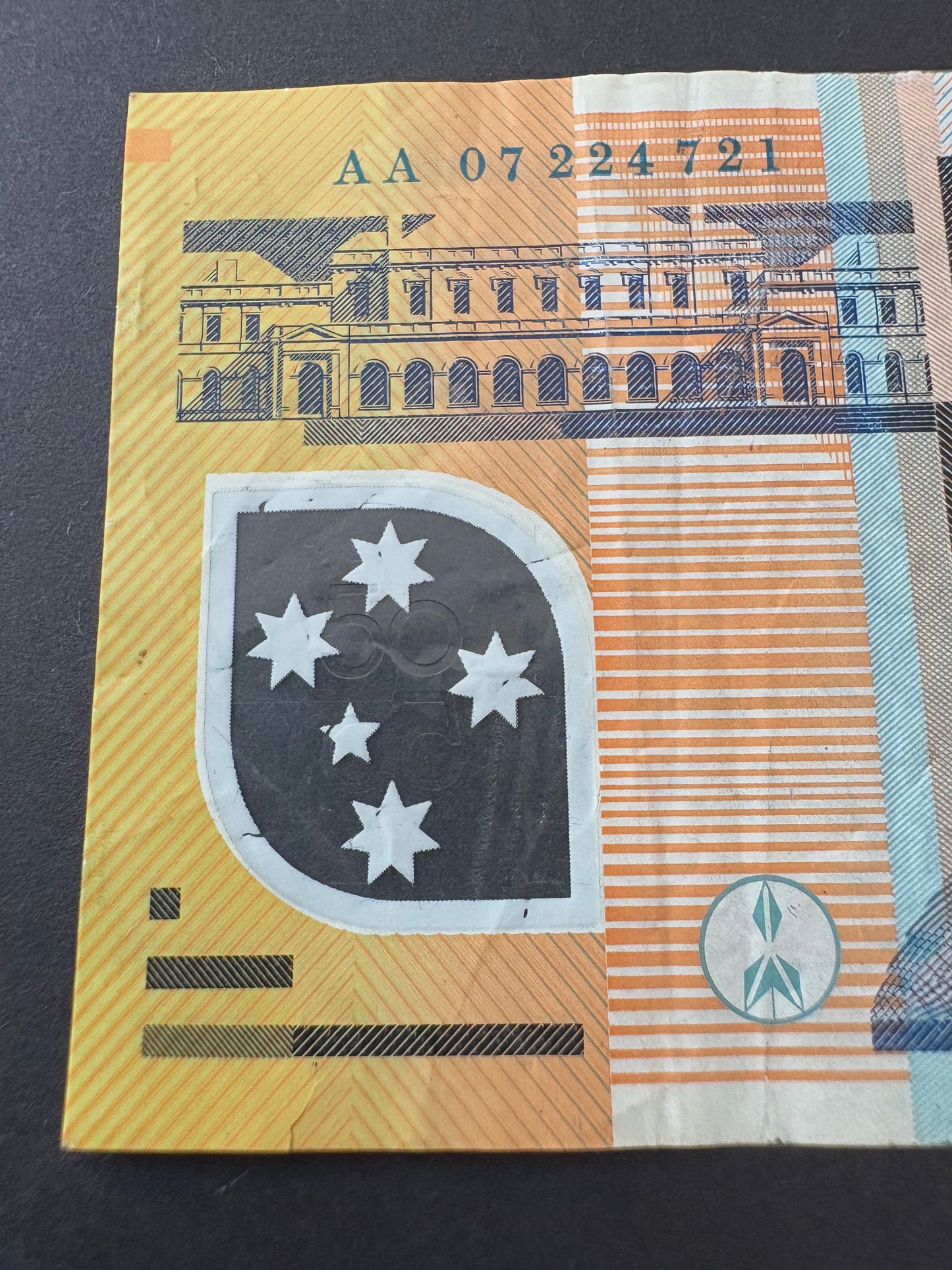 2007 $50 Polymer Note - First Prefix AA 07224721