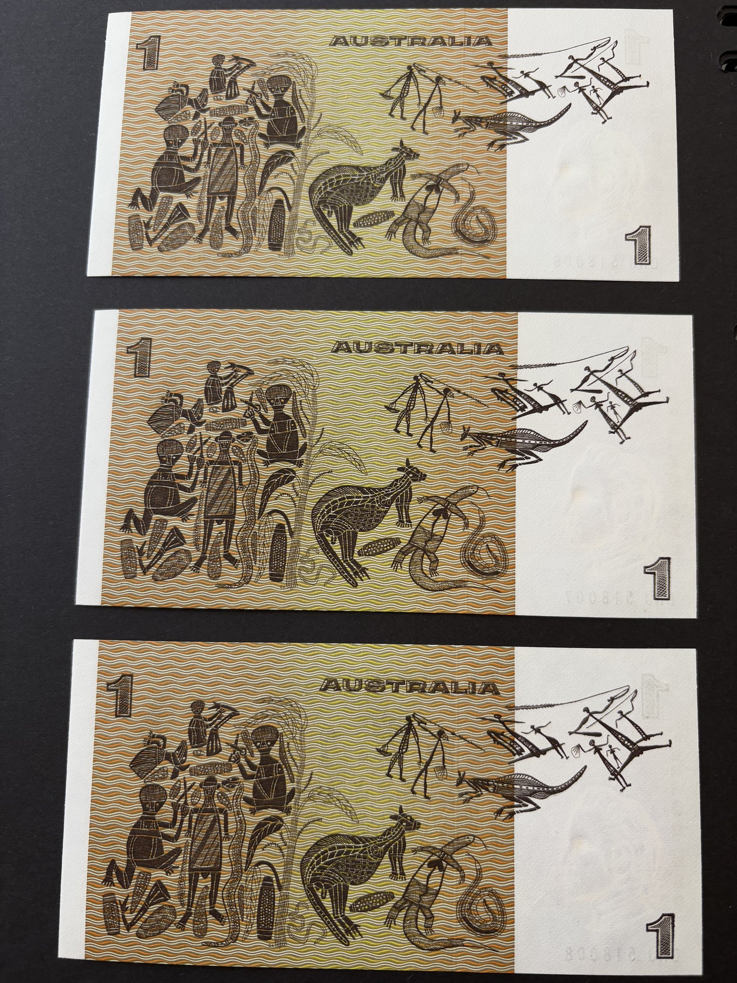 1982 $1 Australia Paper Banknote - Johnston Stone - Consecutive Run x5 notes