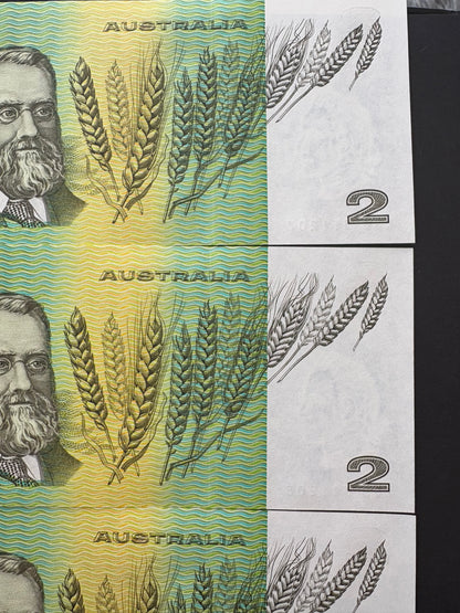 1985 $2 Australia Paper Banknote - Johnston Fraser 4x Consecutive