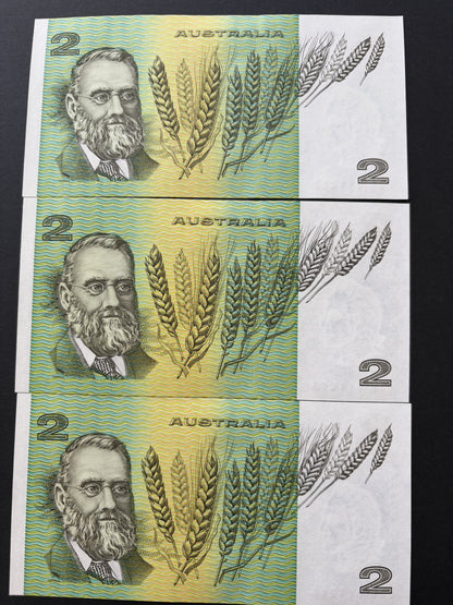 1985 $2 Australia Paper Banknote - Johnston Fraser 5x Consecutive