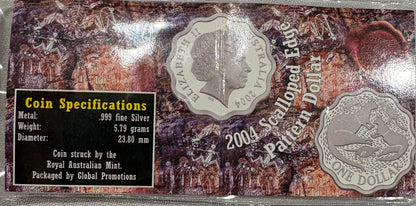 2004 $1 Kangaroos Scalloped Silver Proof Coin in Capsule