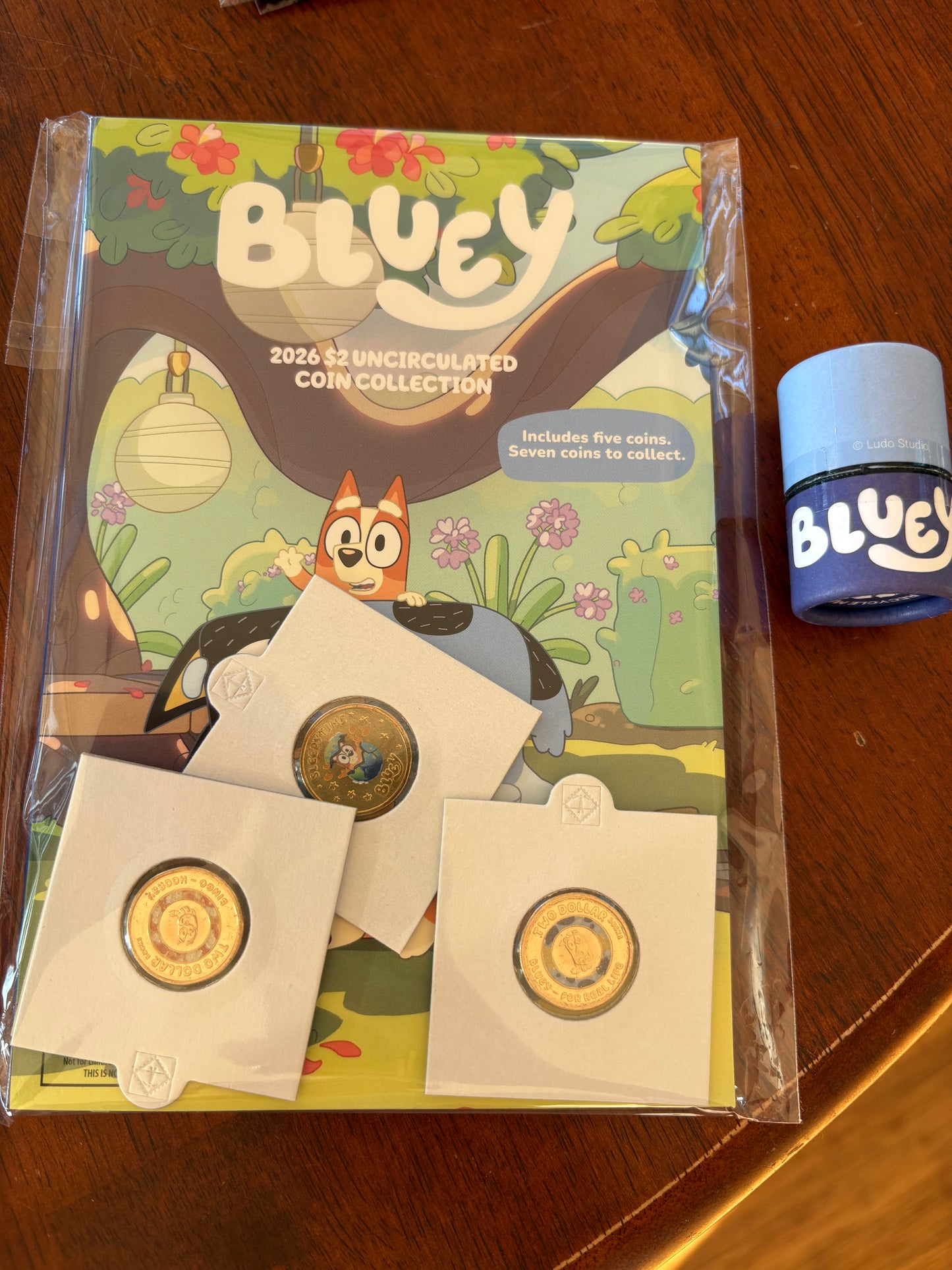 2026 Full Bluey $2 Coin Collection Folder & Tube includes the Coloured Sleepytime coin