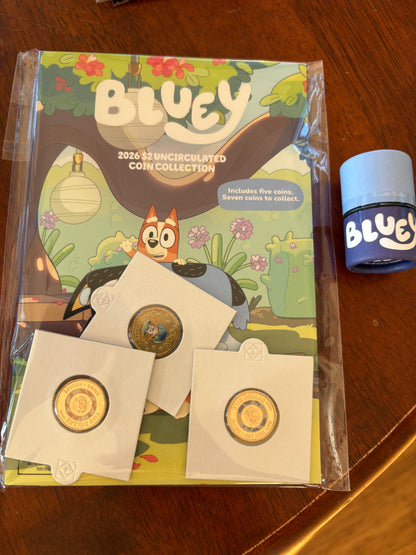 2026 Full Bluey $2 Coin Collection Folder & Tube includes the Coloured Sleepytime coin
