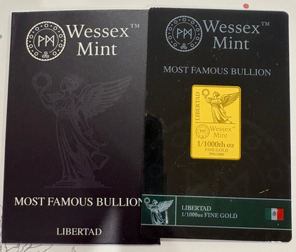 Wessex Mint Libertad 1/1000oz .999 Fine Gold Bar
