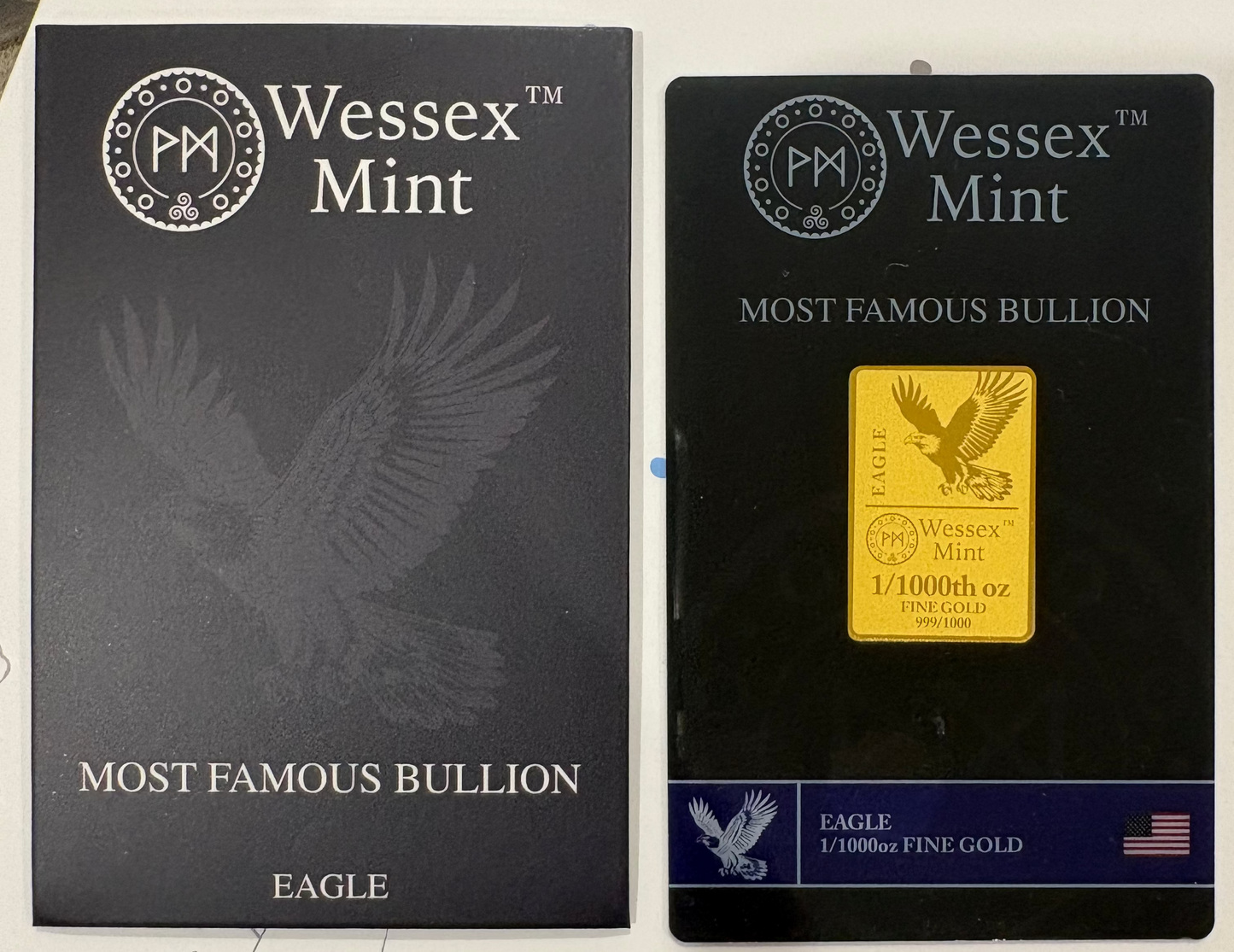 Wessex Mint Eagle 1/1000oz .999 Fine Gold Bar