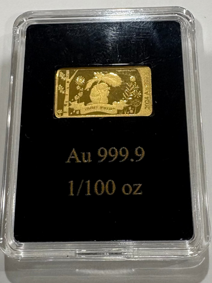2024 Wessex Mint Peter Rabbit Timmy Willie 1/200oz .9999 Solid Gold Bar