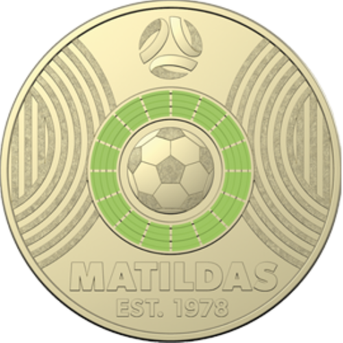 2023 $2 Matildas Coloured Coin - Light Green 2 dollar RAM