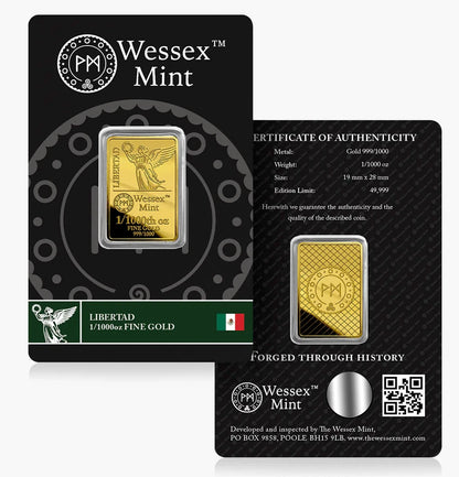 Wessex Mint Libertad 1/1000oz .999 Fine Gold Bar