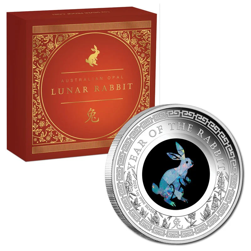 2023 Australian Opal Lunar Series Year of the Rabbit 1oz Silver Proof Coin