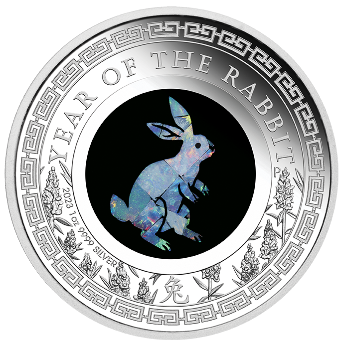 2023 Australian Opal Lunar Series Year of the Rabbit 1oz Silver Proof Coin
