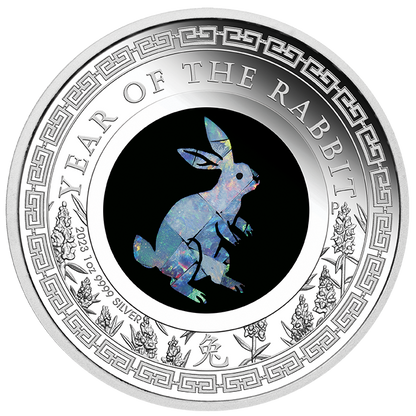 2023 Australian Opal Lunar Series Year of the Rabbit 1oz Silver Proof Coin