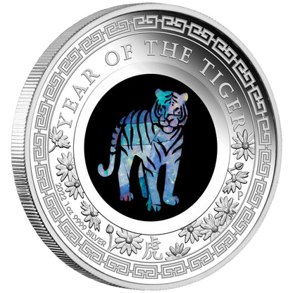 2022 Australian Opal Lunar Series Year of the Tiger 1oz Silver Proof Coin