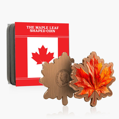 2026 Maple Leaf Shaped Coin — Antique Bronze Plated