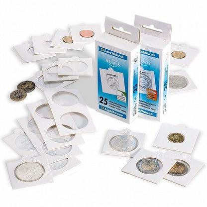 Lighthouse Matrix self-adhesive coin holders - White 39.5mm