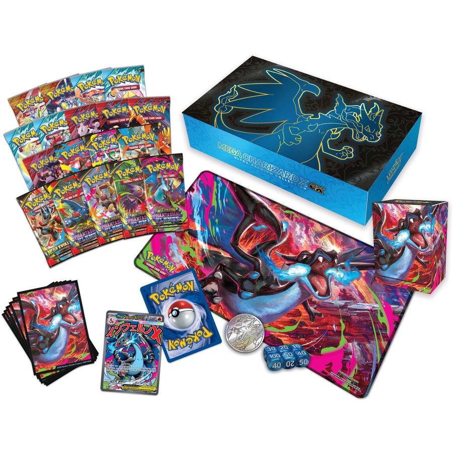 ポケモン Mega Charizard X EX コレクションボックス Pokémon TCG: Mega Charizard X ex Ultra Premium Collection – Pocket