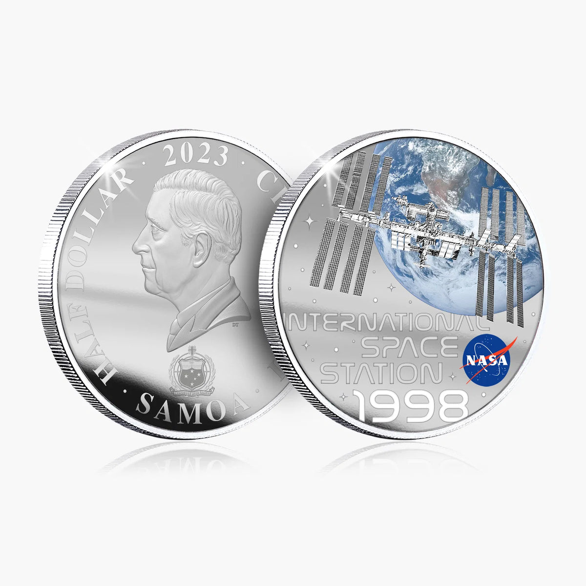 2023 The Official History of NASA – International Space Station Silver-Plated Coloured Coin