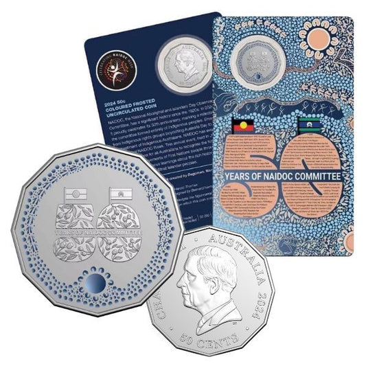 2024 50c NAIDOC Week Coloured Uncirculated Coin on Card