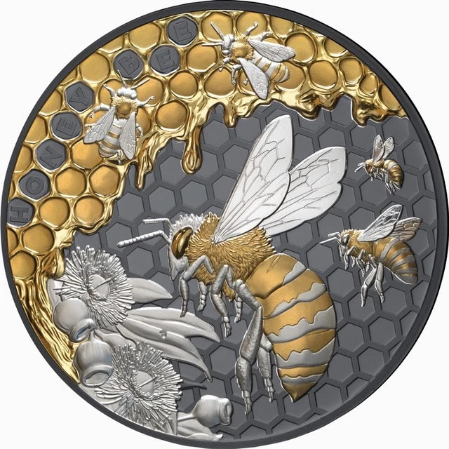 2025 $1 Honey Bee 1oz Black Silver Gilded Proof Coin