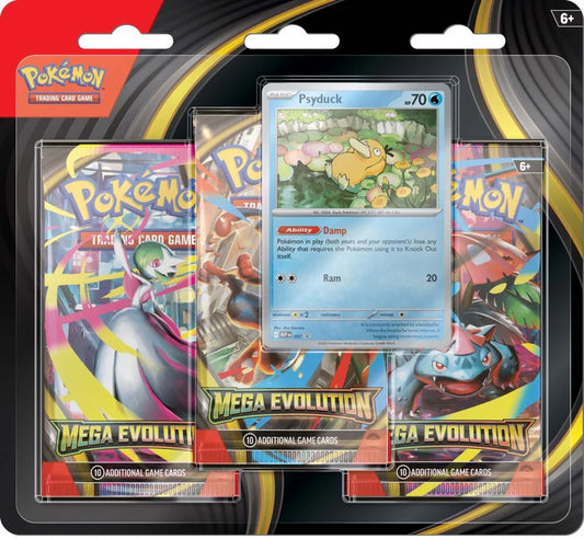 Pokemon TCG Mega Evolutions Three Pack Blister - Psyduck