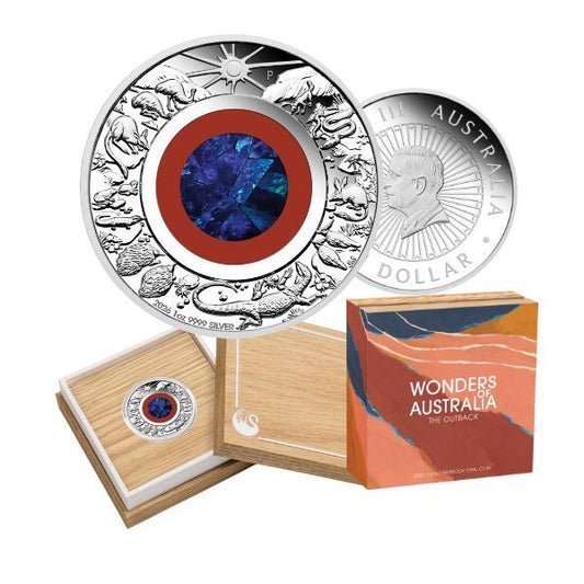2026 Wonders of Australia – The Outback 1oz Silver Proof Opal Coin | The Perth Mint