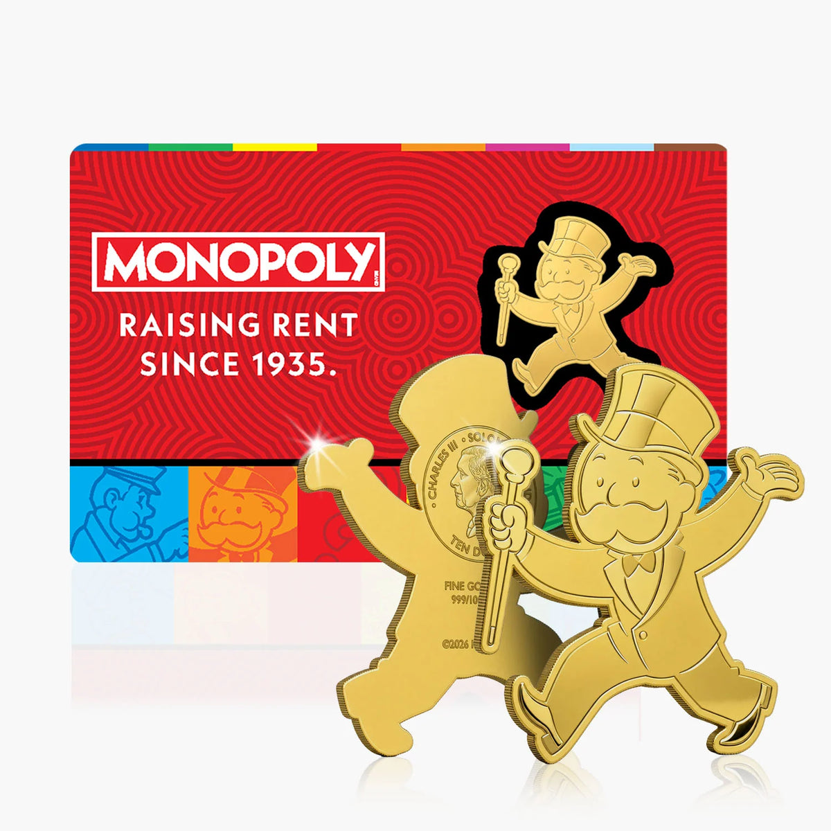 2026 Monopoly Man Shaped 1/1000oz Solid Gold Coin