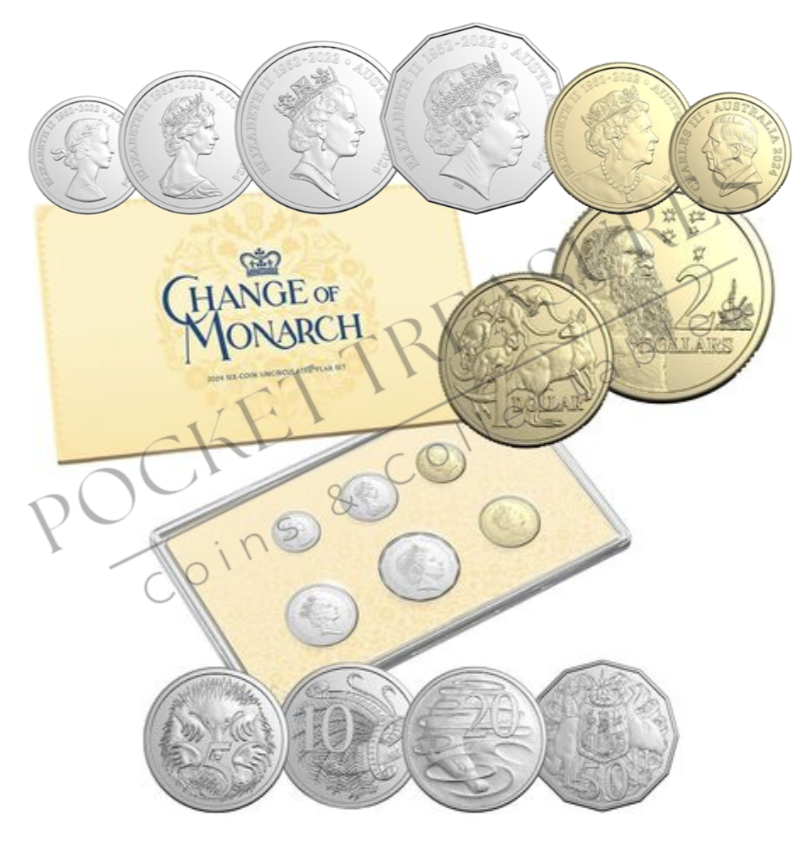 2024 Royal Australian Mint Change of Monarch Uncirculated Six Coin Set