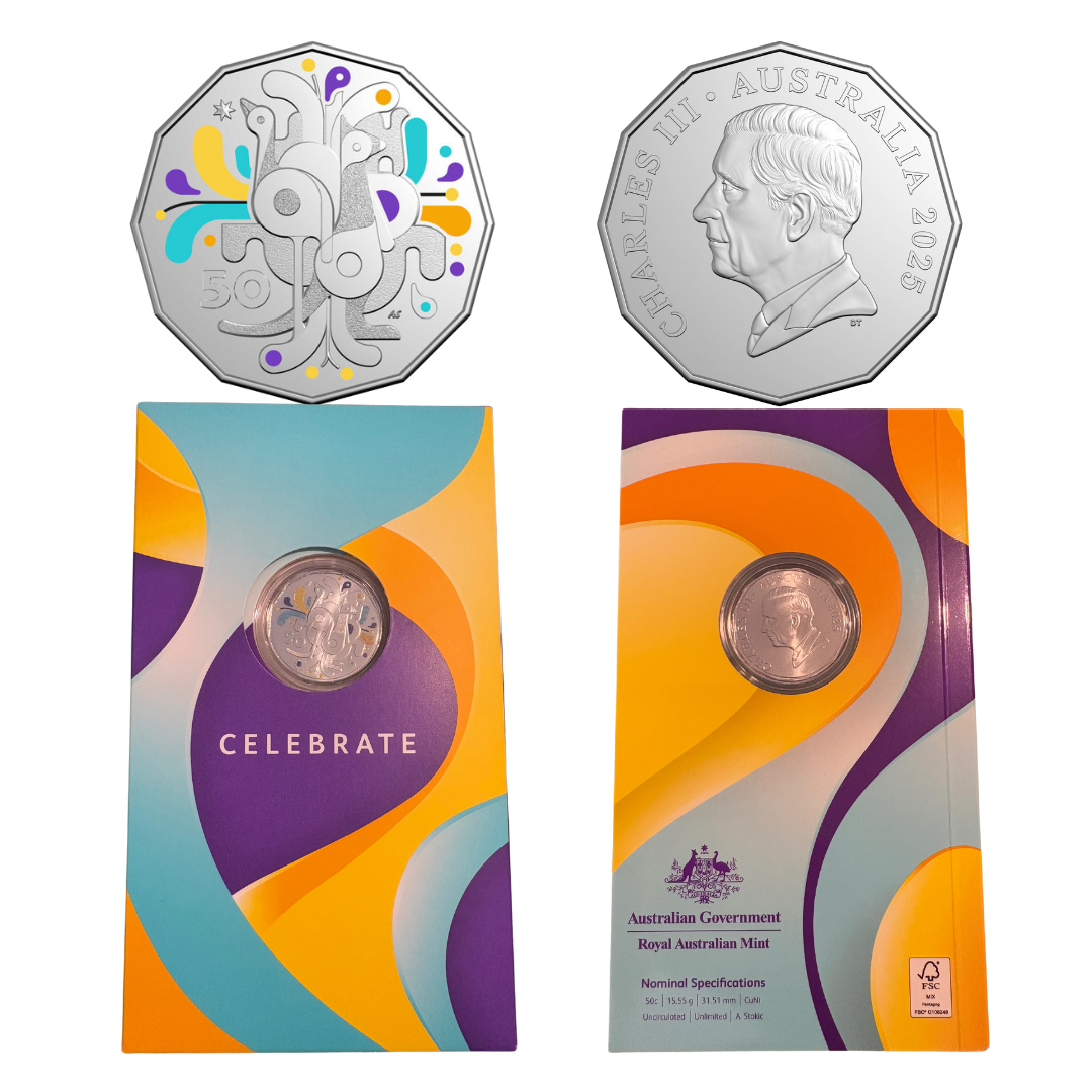 2025 Celebrations 50c Coloured Uncirculated Coin