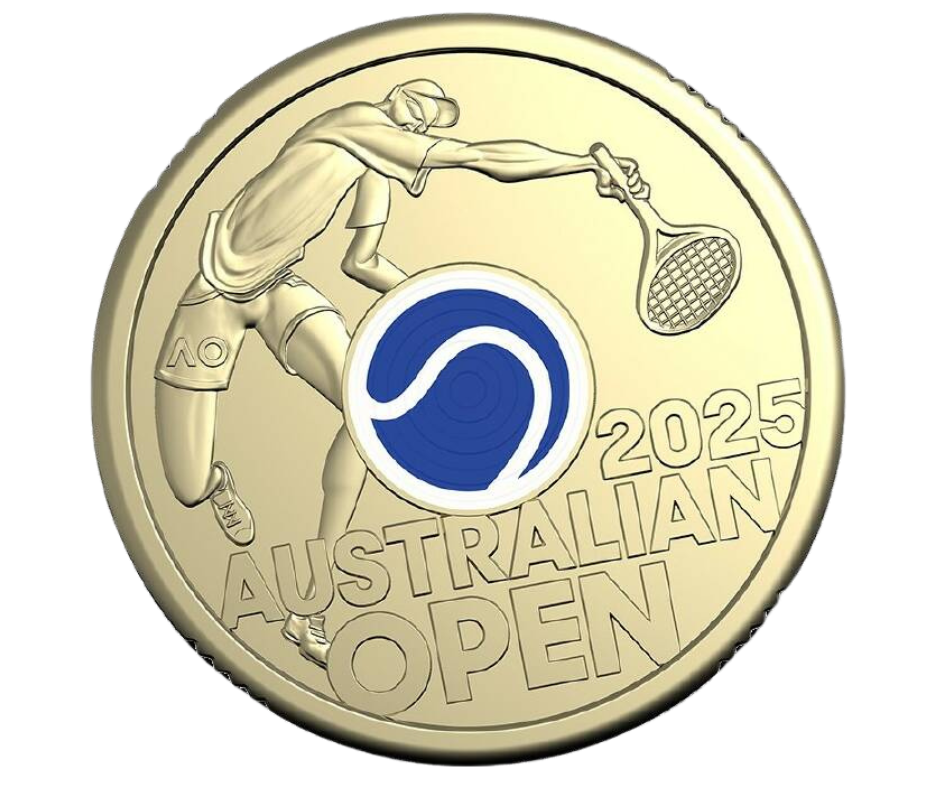 2025 $2 Men's Australian Open Coin - Lightly Circulated