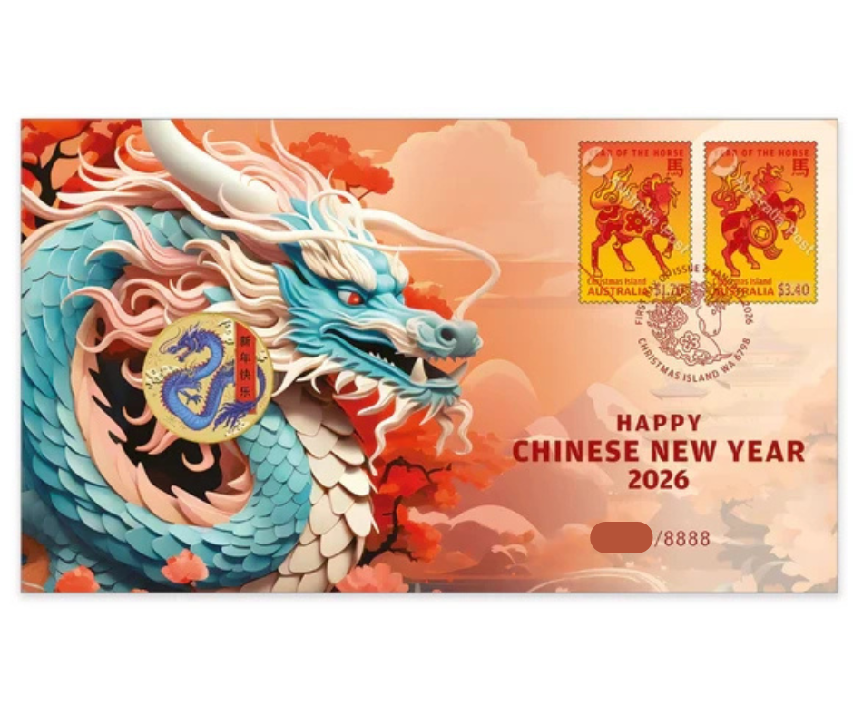 2026 Happy Chinese New Year – Year of the Dragon Postal Numismatic Cover (PNC)