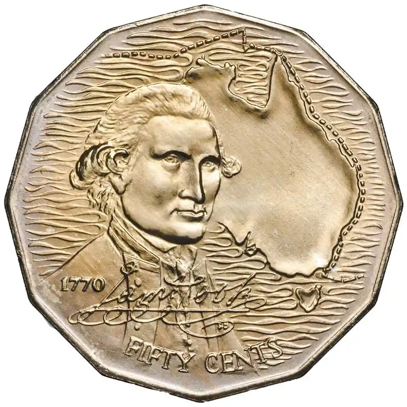 1970 Australian 50 cent coin - Captain Cook - CIRCULATED