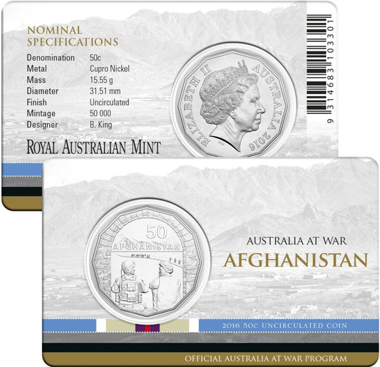 2016 Australians at War - Afghanistan 50 cent Uncirculated Decimal Coin