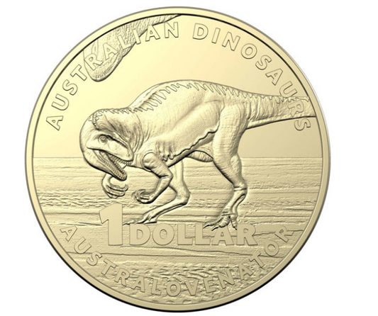 2022 $1 Australovenator Dinosaur Coin – UNC (From Mint Bag)