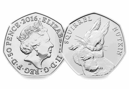 2016 Royal MINT Beatrix Potter 150th Anniversary 50 pence 5 coin set (COINS ONLY)