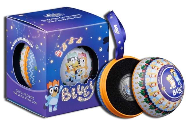 2025 Bluey Silver Proof $1 Coloured Christmas Coin