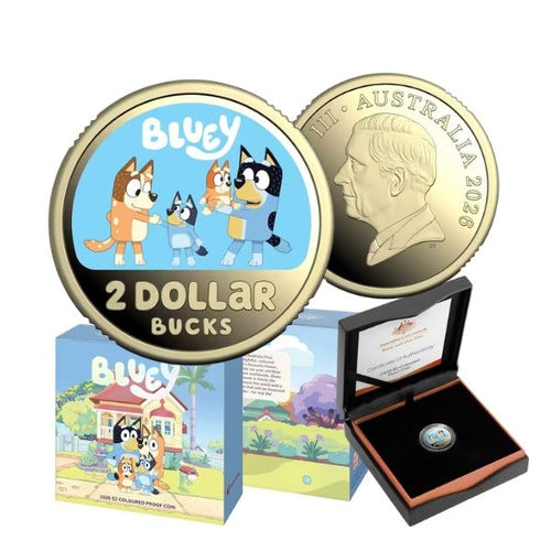 2026 Bluey Coloured Proof Coin – Premium Collector Edition