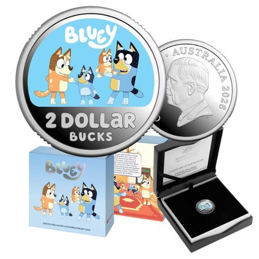 2026 Bluey Silver Coloured Proof Coin – Premium Collector Edition