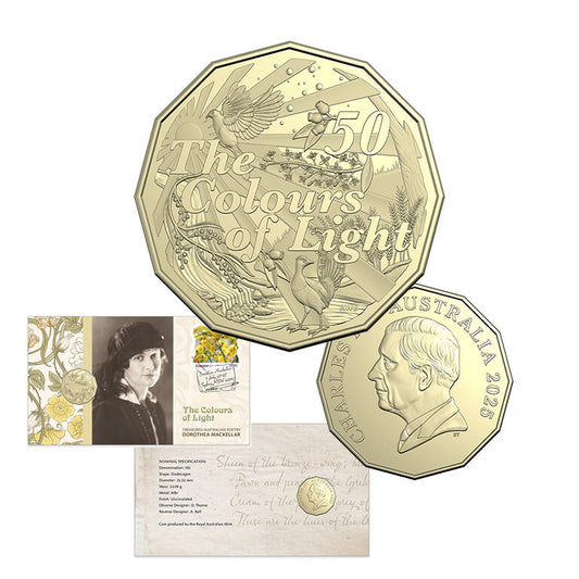 2025 50c Dorothea Mackellar – The Colours of Light Postal Numismatic Cover (PNC)