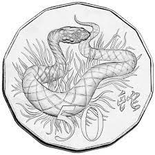 2013 Royal Australian Mint - Fifty Cents 50c - Lunar New Year of the Snake Tetra-Decagonal Lunar Series Coin