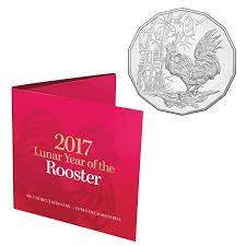2017 Royal Australian Mint Fifty Cents 50c Lunar New Year of the Rooster Tetra-Decagonal Lunar Series Coin
