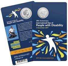 2017 25th Anniversary International Day of People with Disability Twenty 20 cent Uncirculated Coin on card