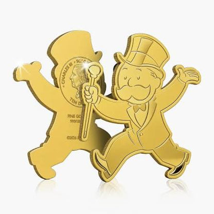 2026 Monopoly Man Shaped 1/1000oz Solid Gold Coin